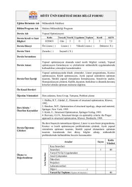 HİTİT &Uuml;NİVERSİTESİ DERS BİLGİ FORMU