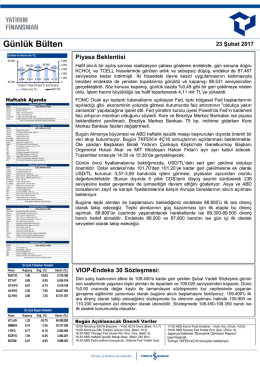 G&uuml;nl&uuml;k B&uuml;lten - Yatırım Finansman