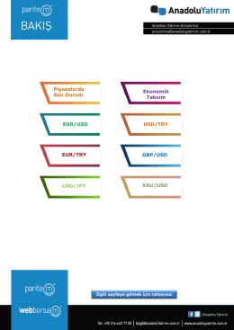 Ekonomik Takvim EUR/USD USD/TRY EUR/TRY USD