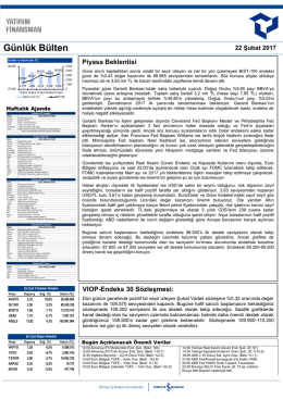 Günlük Bülten - Yatırım Finansman