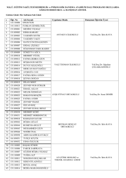 MKÜ. EĞİTİM FAKÜLTESİ REHBERLİK ve PSİKOLOJİK DANIŞMA