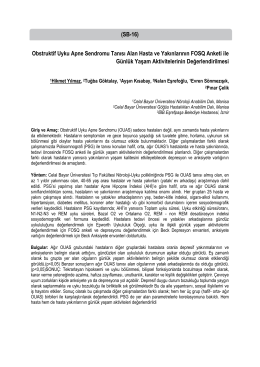 (SB-16) Obstruktif Uyku Apne Sendromu Tanısı Alan Hasta ve