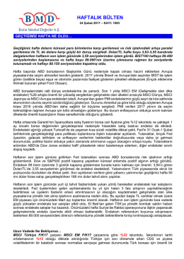 haftalık bülten - Bizim Menkul Değerler