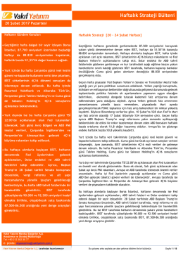 Haftalık Strateji Bülteni