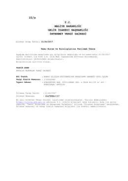 22/a TC MALİYE BAKANLIĞI GELİR İDARESİ BAŞKANLIĞI