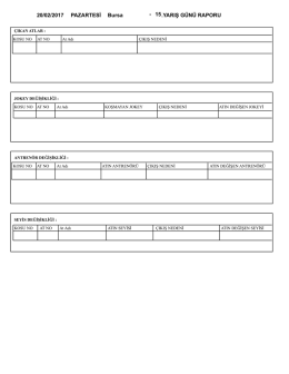 20/02/2017 PAZARTESİ 15.YARIŞ G&Uuml;N&Uuml; RAPORU Bursa