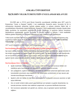 ankara üniversitesi işçilerin yıllık ücretli izin uygulaması kılavuzu