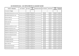 EGE &Uuml;NİVERSİTESİ 2016 - 2017 EĞİTİM