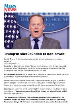 Trump`ın sözcüsünden El Bab cevabı