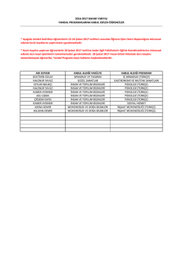 ADI SOYADI KABUL ALDIĞI FAKÜLTE KABUL ALDIĞI PROGRAM
