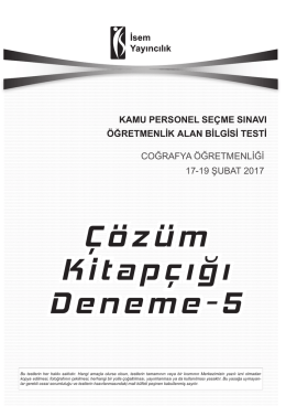 Çözüm Kitapçığı Deneme-5