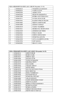 GIDA MİKROBİYOLOJİSİ LAB 2.GRUP (Perşembe 14
