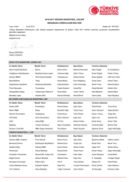 2016-2017 sezonu basketbol ligleri müsabaka görevlileri bülteni