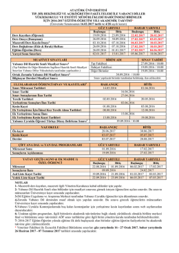 akademik takvimin tamamını görmek için tıklayınız
