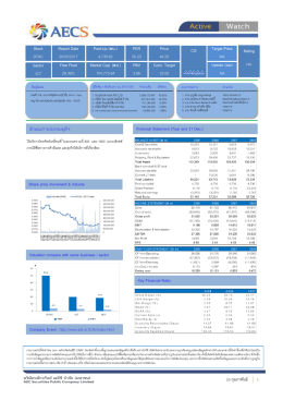 20 กุมภาพันธ์ 2560 Rating NA CG Free Float Company Event : http