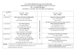 ตารางการฝึกอบรมเพื่อพัฒนาศักยภาพบุคลากรด้า