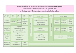 ตารางการอบรมเข้มชุดวิชา 60796 การอบรมเข้มเสริมประสบการณ์
