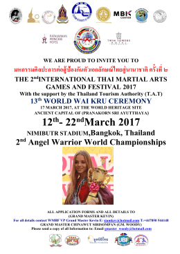 12 - 22 March 2017 - Thai Embassy and Consulates