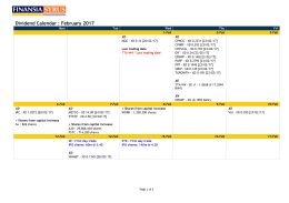 Dividend Calendar : February 2017