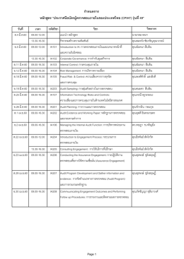 ก าหนดการ หลักสูตร "ประกาศนียบัตรผู้ตรวจสอบ