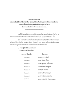 รายชื่อผู้มีสิทธิเข้ารับการคัดเลือก หลักเกณฑ์วิธีการคัดเลือก