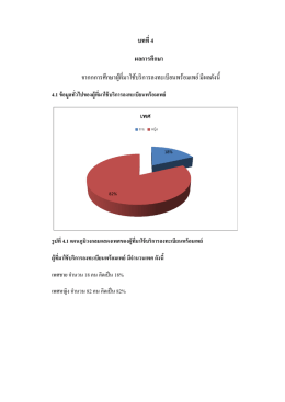 เพศ บทที่ 4 ผลการศึกษา จากกการศึกษาผู้ที่มาใช้