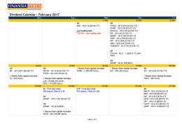 Dividend Calendar : February 2017