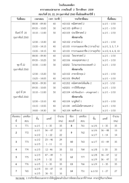 ตารางสอบปลายภาคเรียนที่ 2/2559