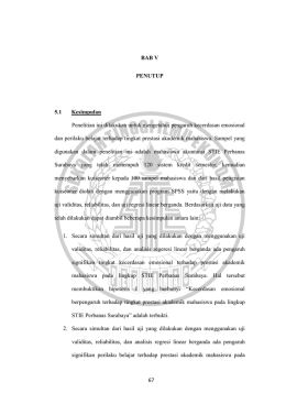 BAB V PENUTUP 5.1 Kesimpulan Penelitian ini dilakukan untuk