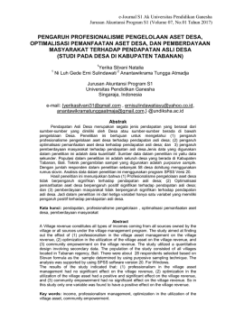 pengaruh profesionalisme pengelolaan aset desa, optimalisasi