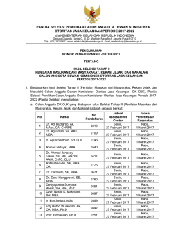 panitia seleksi pemilihan calon anggota dewan komisioner otoritas