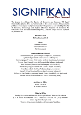 The journal is published by Faculty of Economic and Business UIN