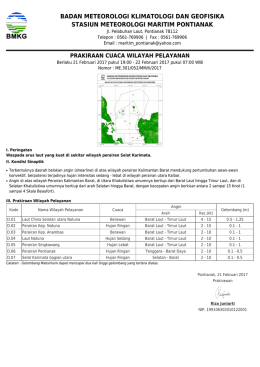 Prakiraan Cuaca Wilayah Pelayanan