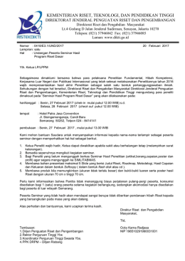 Undangan Peserta Seminar Hasil Program Riset