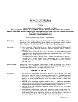 surat - keputusanmemutuskan - Universitas Jenderal Achmad Yani