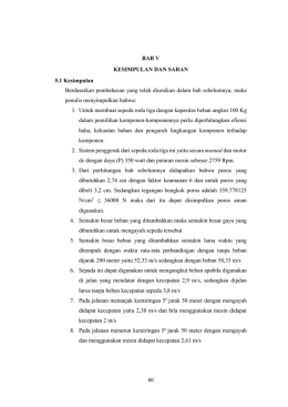 BAB V KESIMPULAN DAN SARAN 5.1 Kesimpulan Berdasarkan