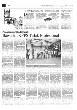 Bawaslu: KPPS Tidak Profesional