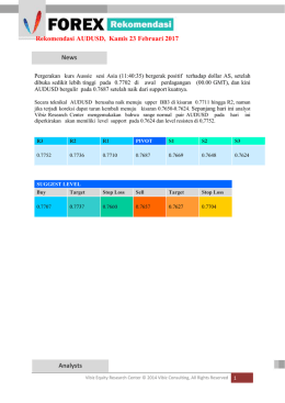 Rekomendasi AUDUSD, Kamis 23 Februari 2017 News