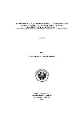 metode perhitungan analisis stabilitas lereng dengan