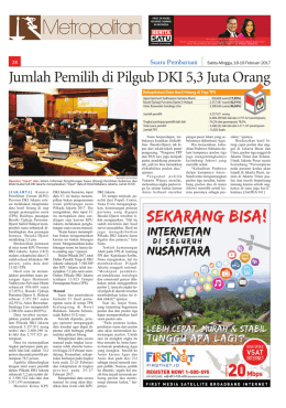 Jumlah Pemilih di Pilgub DKI 5,3 Juta Orang