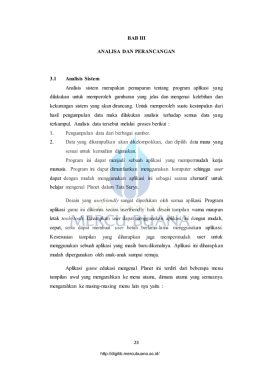 BAB III ANALISA DAN PERANCANGAN 3.1 Analisis Sistem Analisis