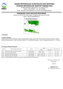 Prakiraan Cuaca Wilayah Pelayanan