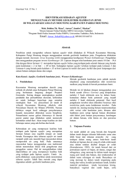 identifikasi sebaran aquifer menggunakan metode