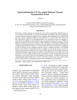 Spektrofotometer UV-Vis untuk Estimasi Ukuran Nanopartikel Perak