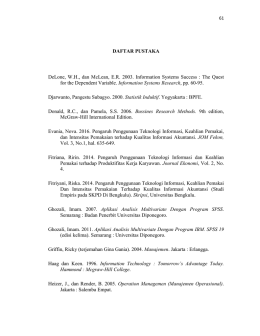 DAFTAR PUSTAKA DeLone, W.H., dan McLean, E.R. 2003
