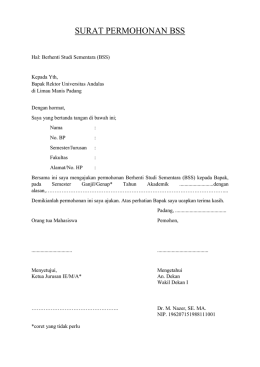surat permohonan bss - Repositori Universitas Andalas
