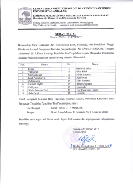 Surat Tugas Seminar Hasil Penelitian