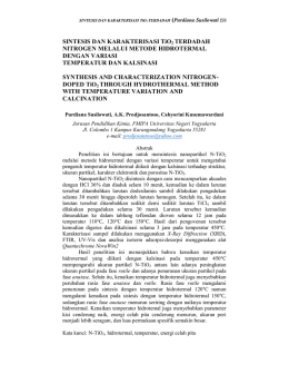 SINTESIS DAN KARAKTERISASI TiO2 TERDADAH NITROGEN