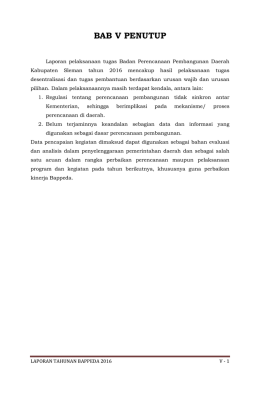 BAB V PENUTUP - bappeda sleman