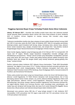 DownloadTingginya Apresiasi Buyer Eropa Terhadap Produk Home